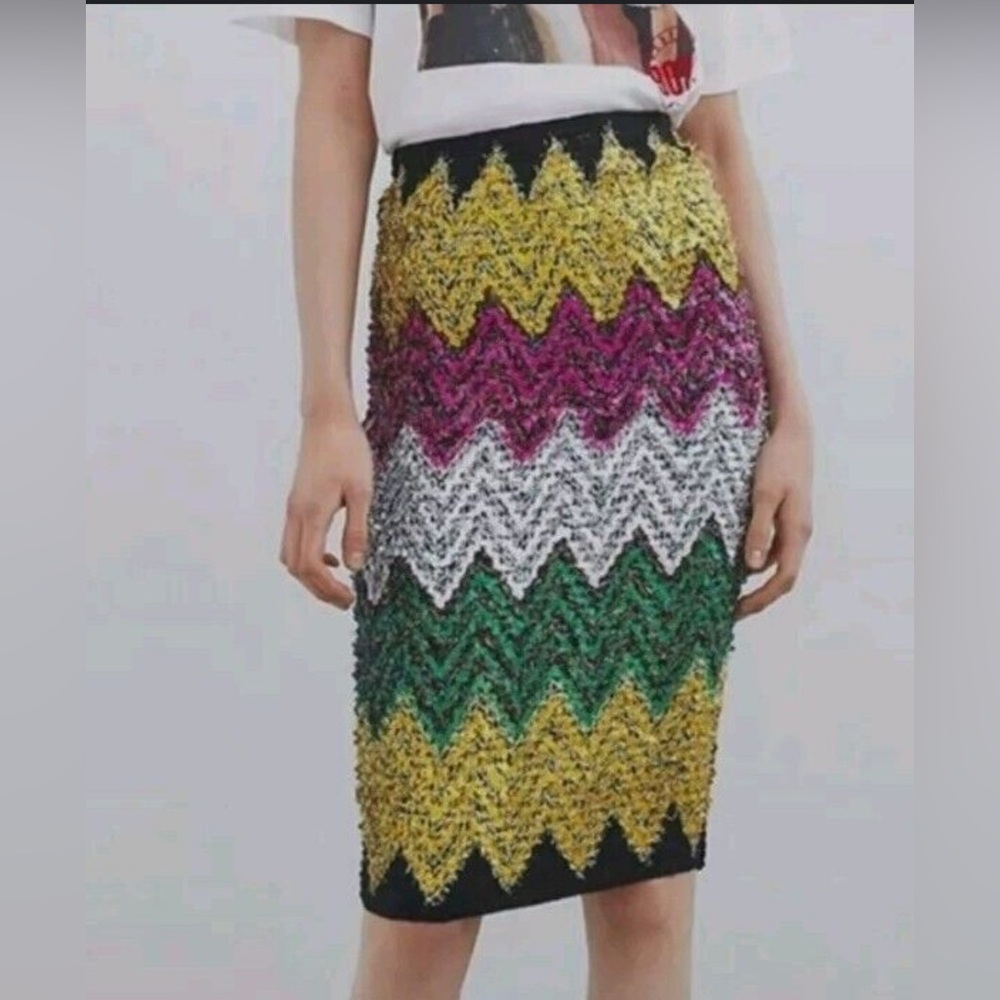 Multicolor Chevron Skirt